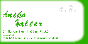 aniko halter business card